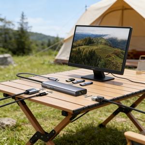 Adaptateur multiport <span class=keywords><strong>USB</strong></span>-<span class=keywords><strong>C</strong></span> multifonction 4-en-1 pour 2.0 4K 30Hz 6 <span class=keywords><strong>USB</strong></span> 3.0 3.5MM AUX en alliage d'aluminium, station d'accueil 6 ports en stock - Product Image 5