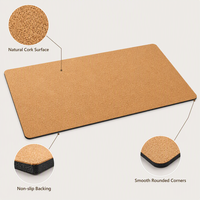 Grand tapis de bureau en liège 80x40cm, tapis de bureau en liège naturel, imperméable, antidérapant, pour clavier et souris, protection de bureau écologique