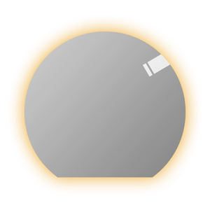 Thông minh không thường xuyên bán tròn phòng tắm Vanity gương với ánh sáng LED và màn hình cảm ứng treo tường tối giản và thiết kế hiện đại - Product Image 5