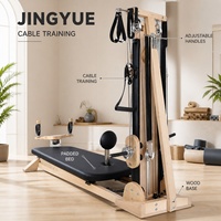 Tour de poulies multifonction en bois d'érable Jingyue pour Pilates, musculation, fitness, exercices de yoga et système d'extension