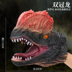 Maßgefertigte Dinosaurier-Handpuppe Rap Trex Kopf-Puppen Realistische Weiche Latex-Gummi-Vinyl-Tierhandpuppe für Kinder - Product Image 2