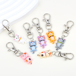 Offre Spéciale – Porte-clés mignon en PVC écologique avec mousqueton, motif chat de dessin animé, pendentif chat porte-bonheur, accessoires DIY - Product Image 2