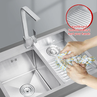 Handgemachte große Single Bowl Küchen spüle Edelstahl gebürstet Finish Counter Wäsche pool Waschbrett Under mount Single Sink