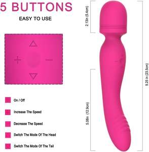 Vibrador de Doble Extremo 2 en 1 para Mujeres, Juguete Sexual de Silicona Suave, 10 Velocidades, Vibración Potente, Recargable, Masajeador Tipo Varita para Adultos - Product Image 3