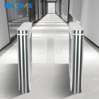 Barrera Abatible de Doble Carril SAIKOEAS, Torniquete de Control de Acceso de Acero Inoxidable 201 con Brazo Acrílico para Gimnasio y Supermercado