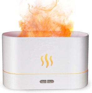 New Design Wholesale Simulation Flame Aroma <strong>Diffuser</strong> USB Air Humidifier Desktop Aromatherapy <strong>Diffuser</strong> With Flame LED Night Light - Product Image 1