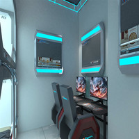 Cyber Bar Elegante escritorio para juegos de PC Nuevo diseño Luz LED Mesa de computadora de metal