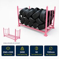 Étagère à pneus pliable industrielle légère en acier JX Q235, revêtement poudré, palettes pliables pour le stockage en atelier
