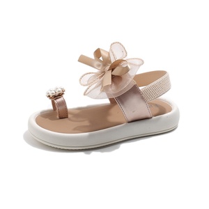 2025 été nouvelle mode filles sandales princesse anneau d'orteil respirant plat chaussures décontractées pour bébés tout-petits dos ouvert caoutchouc - Product Image 2