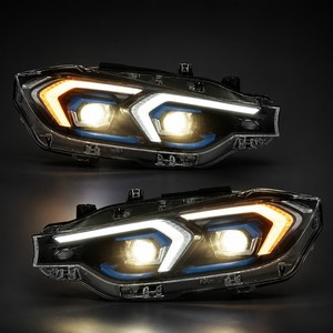 Ensemble de phares avant de style laser 60W 12V pour F30 F35 2013-2018 328i 335i <span class=keywords><strong>330d</strong></span> LCI DRL jaune - Product Image 3