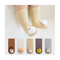 Chaussettes pour bébé en tricot de qualité supérieure, taille 0-3 mois, fabriquées en mélange de coton respirant avec semelles antidérapantes et motifs de dessins animés ludiques