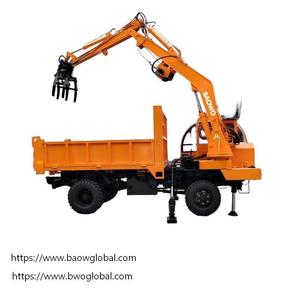 Grue forestière montée sur camion Baowo, capacité de levage de 4 tonnes, rotation à 360 degrés, équipement de manutention du bois alimenté au diesel - Product Image 4