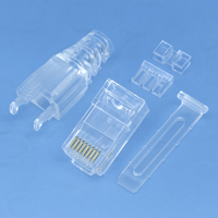 Nuevo diseño de fábrica, precio al por mayor, enchufe Modular sin blindaje de 5 piezas, conector Ethernet RJ45 8P8C CAT6A