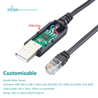 Personalizado RJ12 6P6C a USB2.0 TTL RS232 FTDI Chip Cable de teléfono serie RJ9 4P4C RJ11 6P4C Socket para POS PLC Control de programa