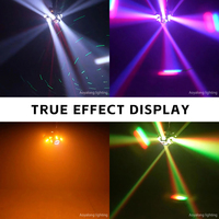 Projecteur de scène à double tête mobile Tiger 150W, faisceau LED RGBW, laser RGB, stroboscope, bande lumineuse pleine couleur, DMX512, activé par le son