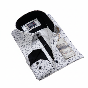 Chemises à manches longues pour hommes, imprimé floral miniature, décontractées, 100% coton, production turque, printemps - Product Image 2