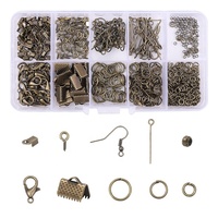 Kit de fournitures pour la fabrication de bijoux : Ensemble d'accessoires perlés avec strass à dos plat 3D rectangulaires en alliage HFour, 4 couleurs, en vrac