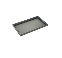 Boîte de rangement haut de gamme en cuir avec tiroir coulissant à amortissement caché en alliage d'aluminium et ABS, finition fluorocarbone