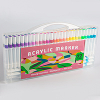 Marqueurs de peinture acrylique Marqueurs de peinture 72 couleurs à pointe moyenne pour tissu, toile, roche, verre, bois, plastique, bricolage
