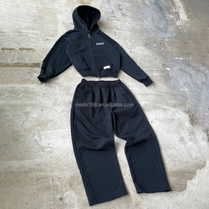 Fabricante de Ropa Personalizada, Conjunto de Sudadera Holgada y Pantalones Deportivos 100% Algodón, Trajes Deportivos Lisos con Diseño Simple - Product Image 2