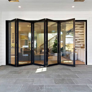 Складная раздвижная дверь-гармошка OUNA AS2047 для вилл и ресторанов, с терморазрывом, из алюминия, с двойным закаленным стеклом - Product Image 1
