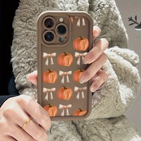 Nouvelle coque de téléphone antichoc en TPU souple avec motif nœud papillon citrouille thème Halloween pour iPhone 15 16 Plus 17 Pro Max – Vente en gros