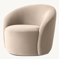 Mobilier moderne de luxe minimaliste style américain Fauteuil de salon Fauteuil pivotant en tissu Canapé design à un pétale