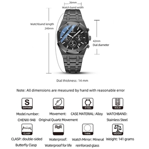 <span class=keywords><strong>CHENXI</strong></span> 948 <span class=keywords><strong>Montre</strong></span> pour homme tendance, <span class=keywords><strong>montre</strong></span> à quartz de marque haut de gamme, <span class=keywords><strong>montre</strong></span>-bracelet en acier inoxydable étanche, Relogio Masculino - Product Image 4