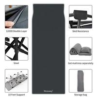 Lit pliant simple en gros, design peu encombrant, cadre métallique, durable pour bureau et camping, avec coussin