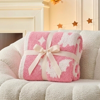 Couverture rose d'Halloween douce et moelleuse, motif fantôme, vente en gros, couverture décorative mignonne pour canapé, lit ou fauteuil