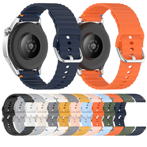 <span class=keywords><strong>Bracelet</strong></span> de remplacement de <span class=keywords><strong>bracelet</strong></span> de sport à boucle colorée pour Samsung Galaxy Watch7/FE/6/5 Pro/4 <span class=keywords><strong>bracelet</strong></span> de montre en silicone vague classique - Product Image 1