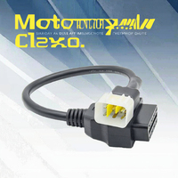 Câble adaptateur de lecteur de code OBD2 pour moto Clover 6 broches vers 16 broches, alimenté par batterie 12V avec écran 7 pouces pour utilisation universelle