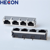 RJ-45 Rj45 Konnektör RJ45 1x4 Portlu Modüler Jak Sağ Açılı LED'siz Dişi Soket Konnektör