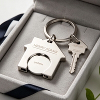 Porte-clés professionnel personnalisé en forme de maison, porte-clés à monnayeur en émail souple pour promotion immobilière, porte-clés durable de marque