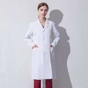 Cappotto <span class=keywords><strong>da</strong></span> laboratorio lungo sottile donna uomo cappotto bianco medico medico infermiera <span class=keywords><strong>abbigliamento</strong></span> <span class=keywords><strong>da</strong></span> <span class=keywords><strong>lavoro</strong></span> abito professionale su misura più leggero - Product Image 4