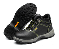 Chaussures de sécurité pour hommes en cuir véritable avec embout en acier anti-crevaison pour le travail et la construction pour l'hiver