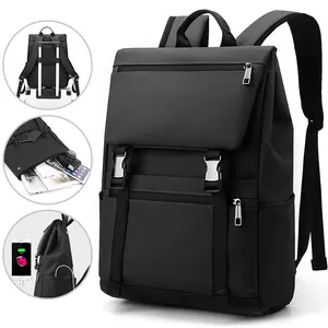 2023 logotipo personalizado mochila de alta calidad impermeable recubierto de tela Oxford USB mochila portátil mochila