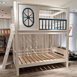Cama Infantil con Forma de Timón de Barco JINS, <span class=keywords><strong>Madera</strong></span> Maciza Blanca con <span class=keywords><strong>Escalera</strong></span> de Almacenamiento y Estante Integrado para Dormitorio de Niños y Niñas - Product Image 5
