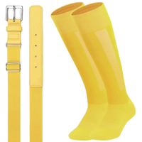 Ensemble ceinture et chaussettes en cuir PU pour femmes Flying Art, pour baseball et softball, boucle en fer, largeur 3,5 cm, longueur extensible 80 cm, réglable, 10 couleurs