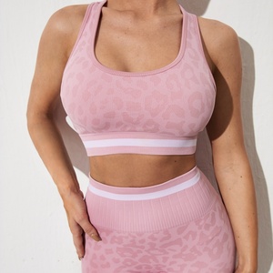 ชุดโยคะลายเสือดาวสำหรับผู้หญิงรุ่นใหม่ปี 2025 เสื้อชั้นในแบบ Racer Back กางเกงเลกกิ้งเอวสูง ยืดหยุ่นสูง ระบายอากาศได้ดี ไซส์ XXL XL - Product Image 5