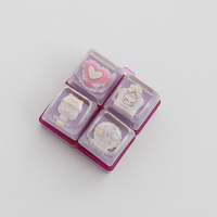 4 touches personnalisées en résine DIY, jouets anti-stress, boutons de clavier pour soulager le stress, porte-clés clicker