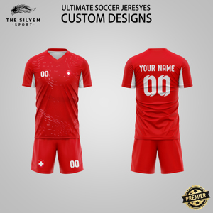 Neu Designtes Fußballtrikot-Set mit Individuellem Logo für Herren, Kurzarm-Clubuniform für Unisex Sommer-Herbst, Spielername 100% - Product Image 1