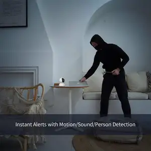 Kamera Keamanan Rumah Penglihatan Malam Monitor Bayi 2K WiFi Kamera Dalam Ruangan Pintar dengan Alexa dan Google