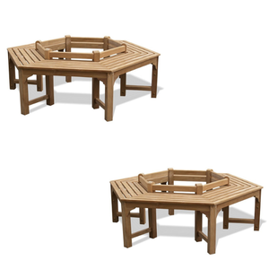 Banco Cuadrado Moderno de Teca con Respaldo, Muebles Duraderos de Madera Sólida para Patio y Parque - Product Image 2
