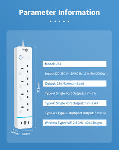 <span class=keywords><strong>OIT</strong></span> UK   Protection contre les surtensions Multiprise intelligente Contrôle par application Tuya Multiprise intelligente WIFI Prise d'extension - Product Image 5