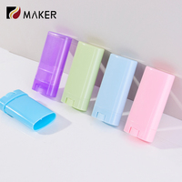 Vacío 15g Oval Plástico PP Rotar Lápiz labial Tubo cosmético Diy Desodorante Antitranspirante Botella Crema Protector solar Rubor Bálsamo labial