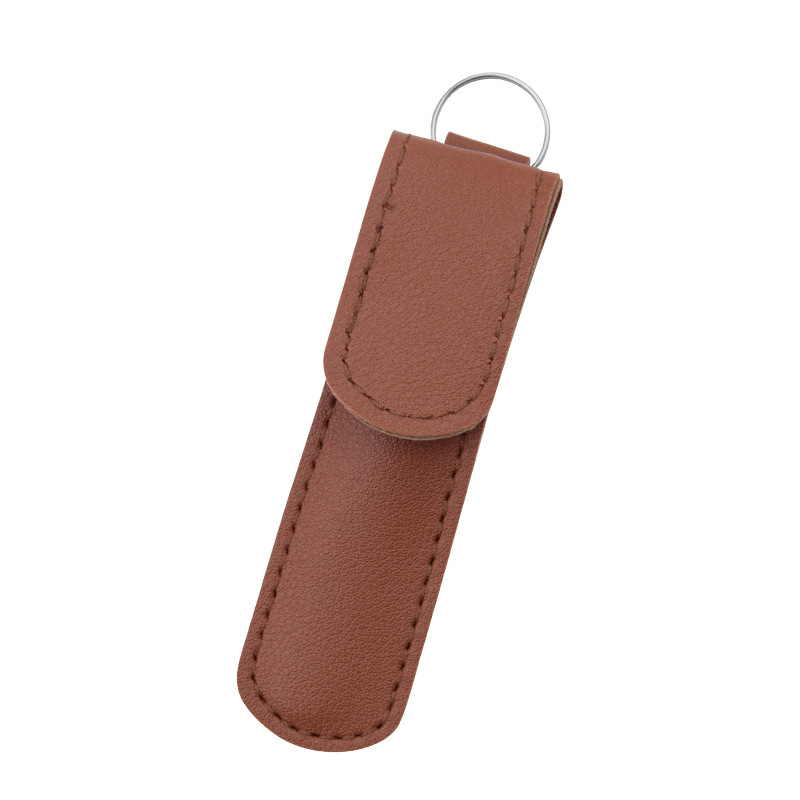 Étui en cuir marron