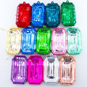 Bán Buôn Giáng Sinh Đồ Chơi Đá Quý Cướp Biển Kho Báu Đồ Trang Sức Acrylic Nhựa Nhân Đôi Hình Chữ Nhật Mặt Dây Chuyền Giáng Sinh Đảng Trang Trí - Product Image 6