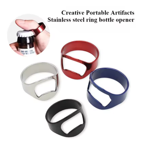 Abridor de Botellas de Cerveza de Acero Inoxidable, Abridor de Botellas con Anillo, Abridor de Cerveza para Bar, Abridor de Vino - Product Image 2