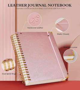 Spiral Notebook Journal Wholesale 360 Pages Hardcover Leather Lined A4 Digital Printing Customizable <b>Gift</b> Journals for Women Men - Product Image 2